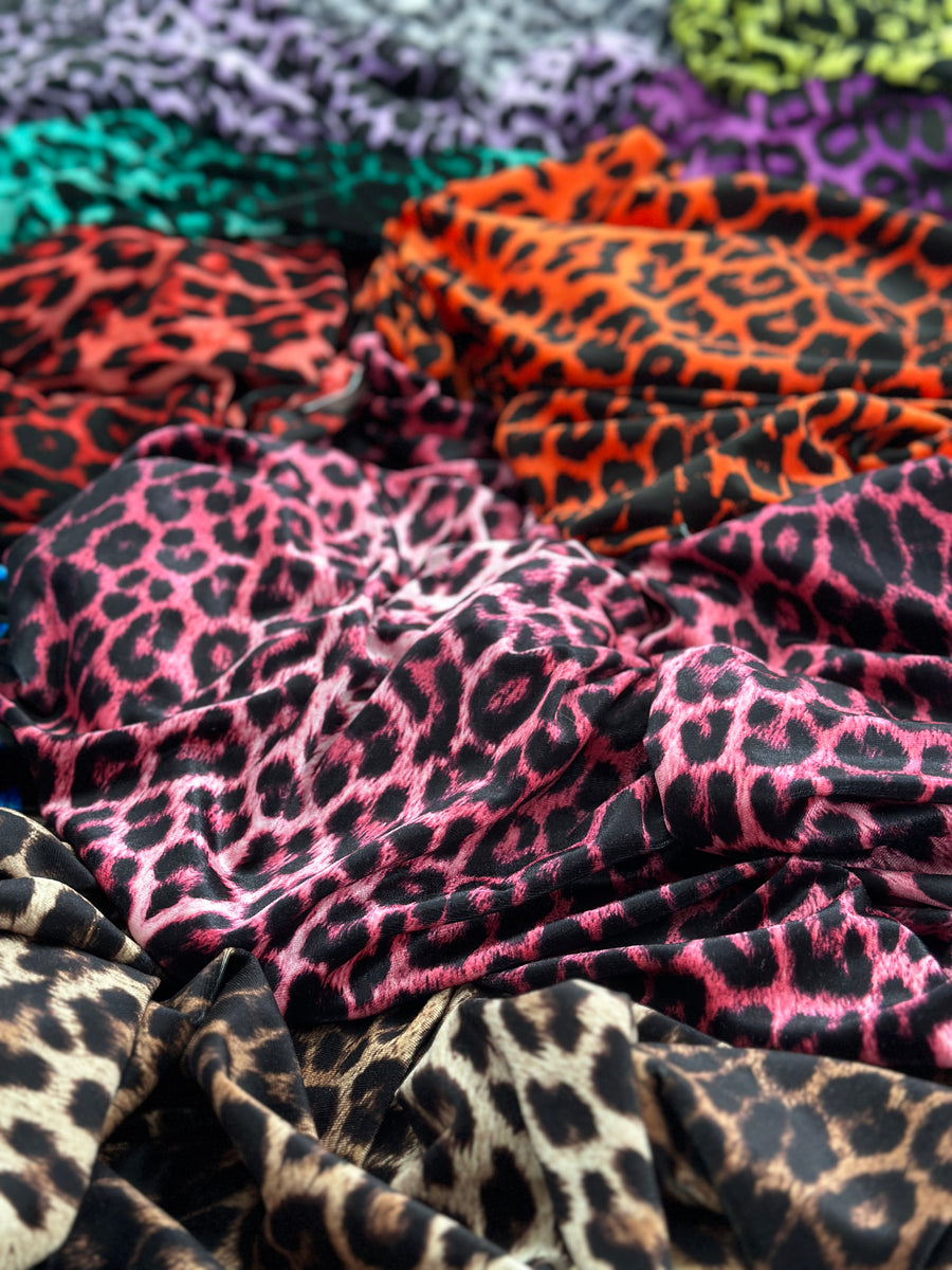 Fabric, Scuba Print Fabric, Leopard Print Scuba Fabric per 1/2 Yard