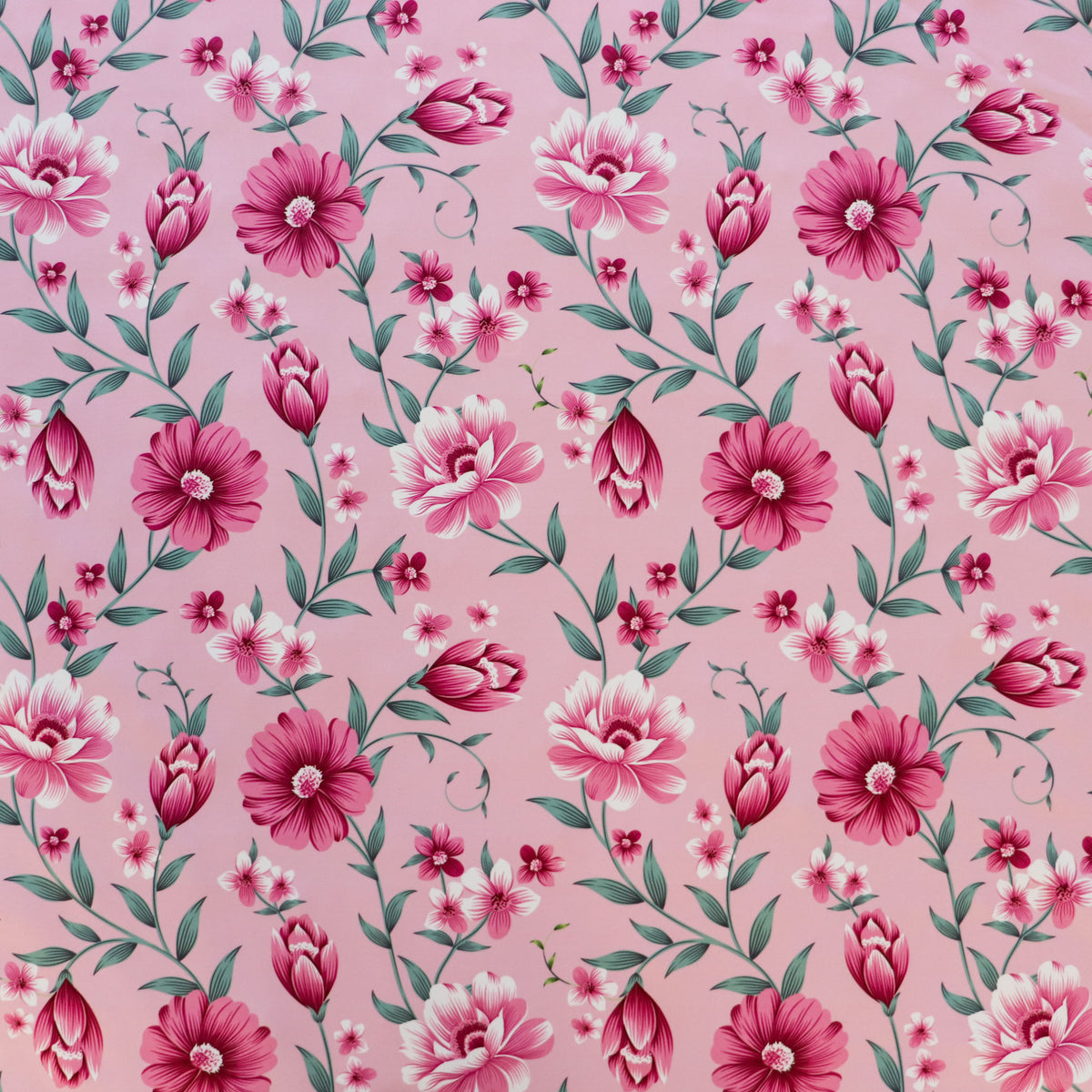 FS1178 Pretty Pink Floral Print Scuba Stretch Knit Fabric – Fabric Styles