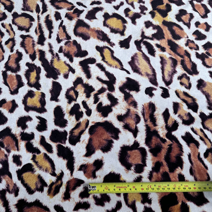 FS1264 Leopard Skin Velvet Stretch Knit Fabric