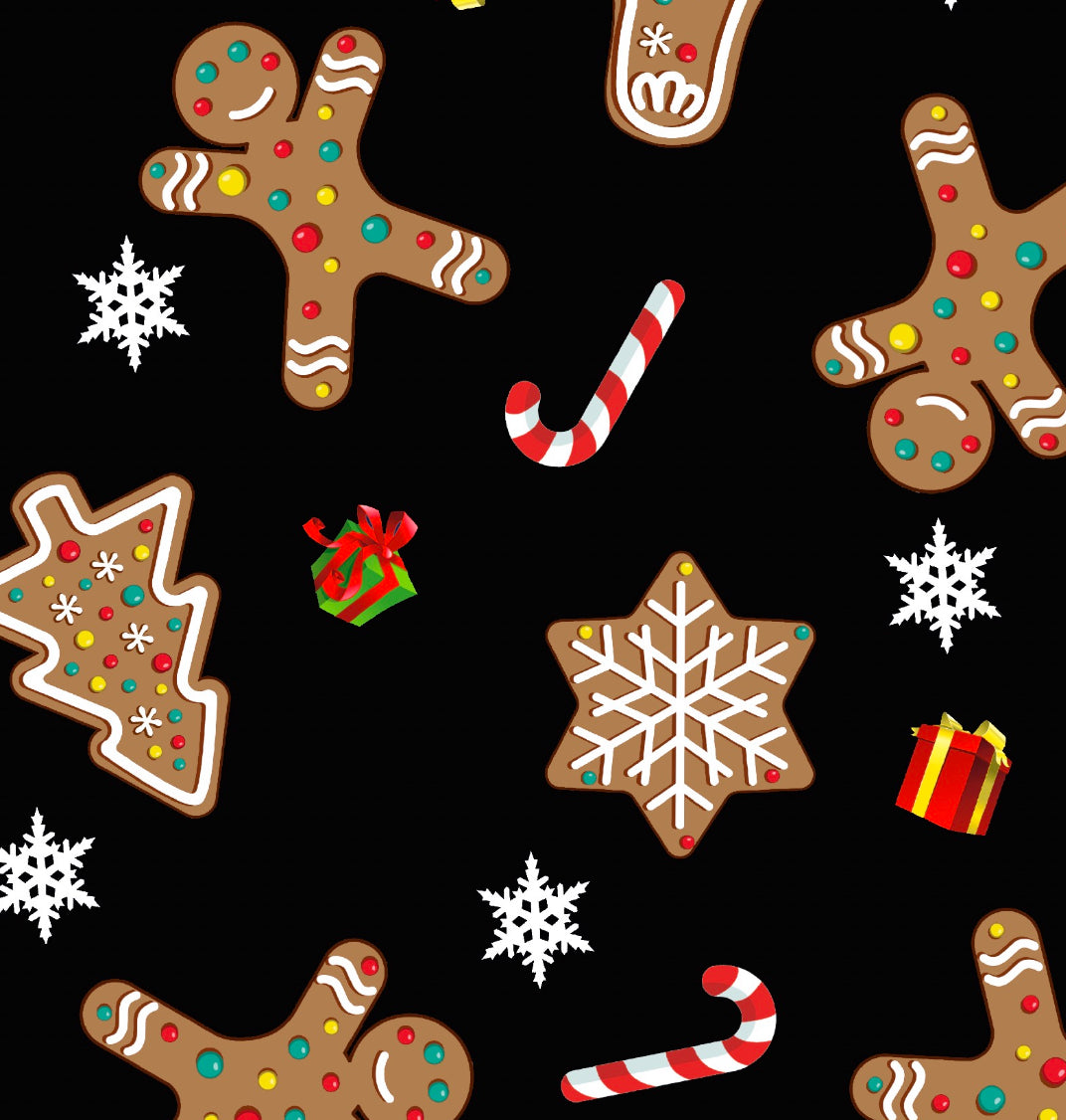 FS5008 Gingerbread Candy Snowflakes Christmas Design