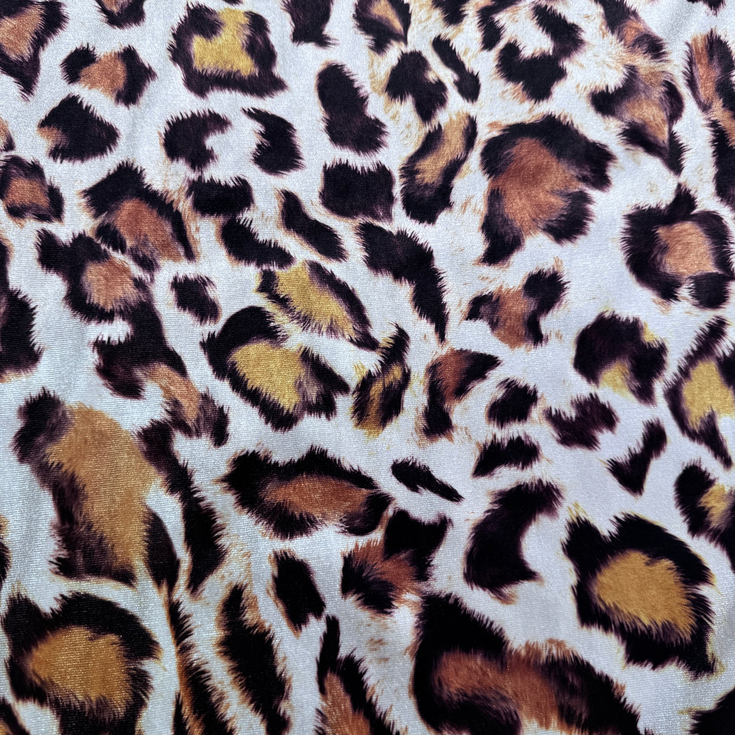 FS1264 Leopard Skin Velvet Stretch Knit Fabric