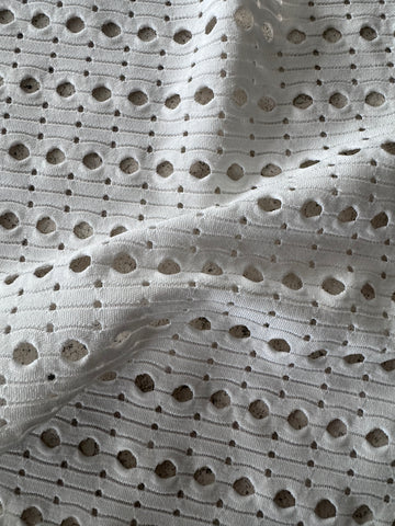 FS1263 Crochet Stretch Fabric White