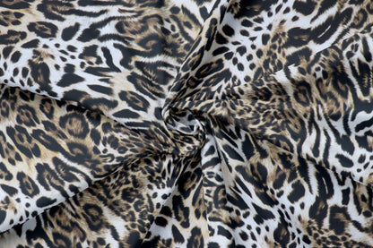 Leopard Skin Animal Print Scuba Stretch Knit Fabric (FS1260)