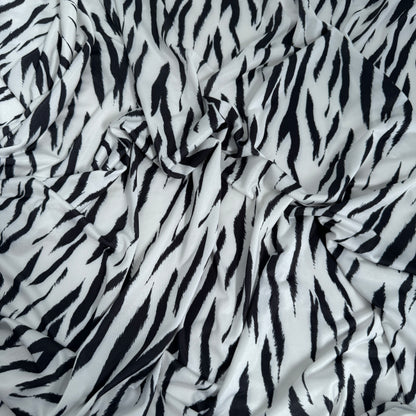 Monochrome Zebra All Way Stretch Soft Touch Fabric