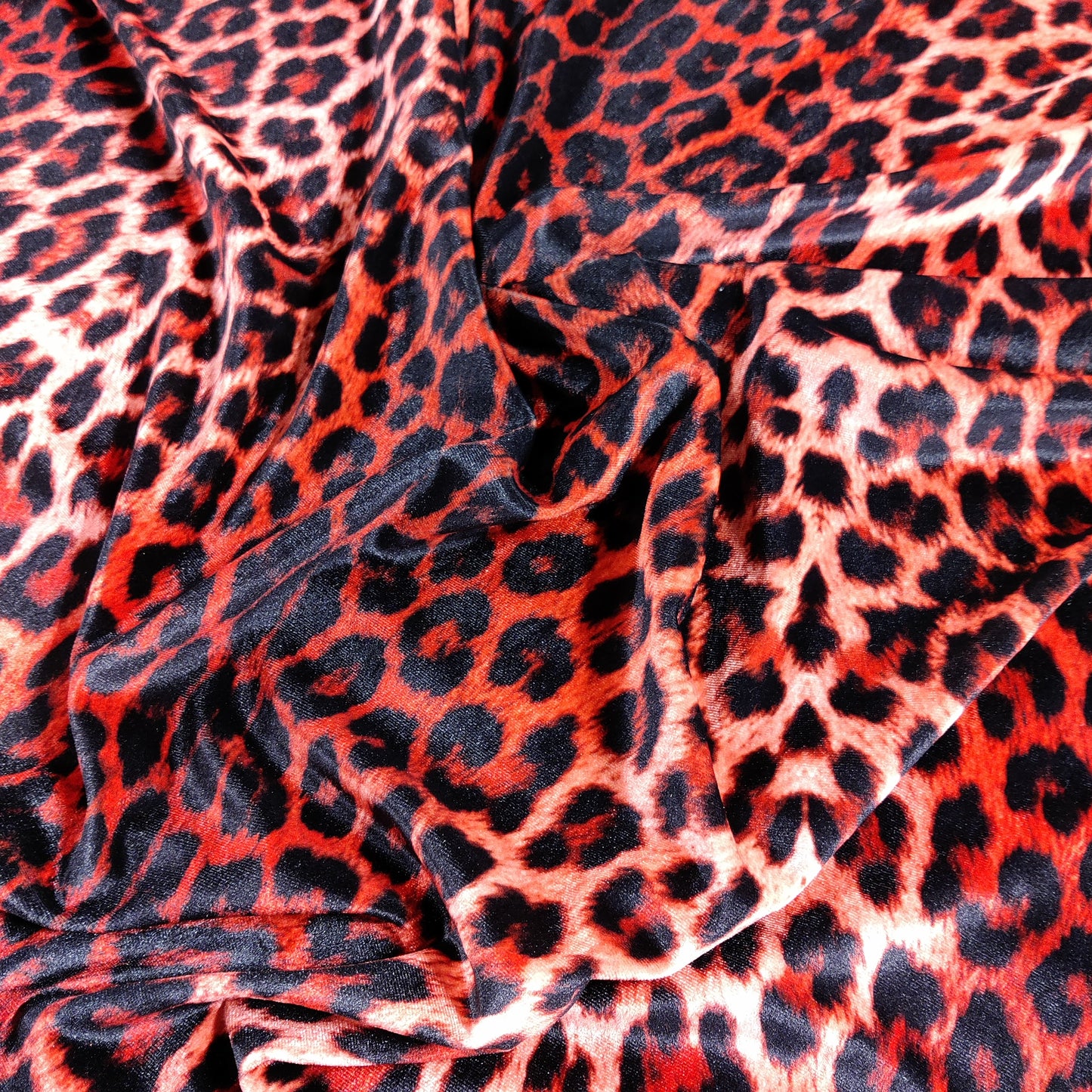 Red Leopard Animal Print Velvet