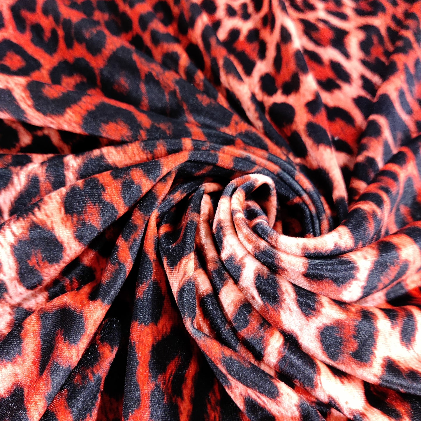 Red Leopard Animal Print Velvet