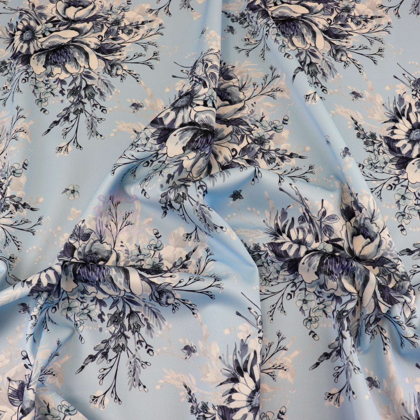 Blue Serenity Floral Scuba