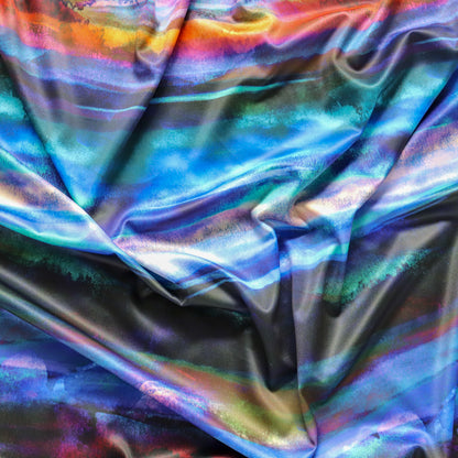 FS1210 Abstract Blends Tie Dye Print Scuba Stretch Knit Fabric Blue | Fabric | Blue, Colourful, drape, Fabric, fashion fabric, New, Nude, paint, paint strokes, Scuba, sewing, Stretchy, tie dye | Fabric Styles