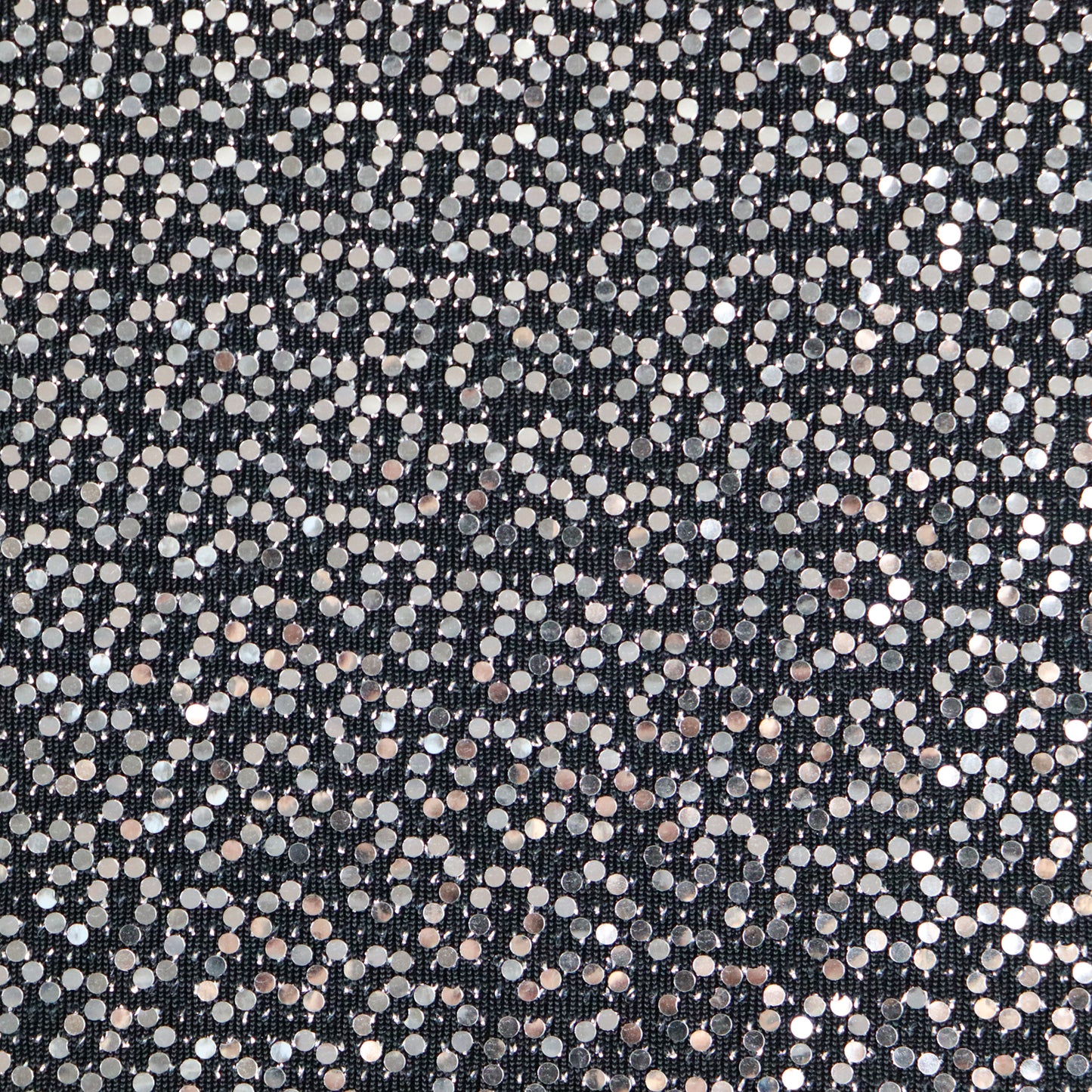 FS1222 Shiny Silver Sequins Lurex Nylon Stretch Fabric