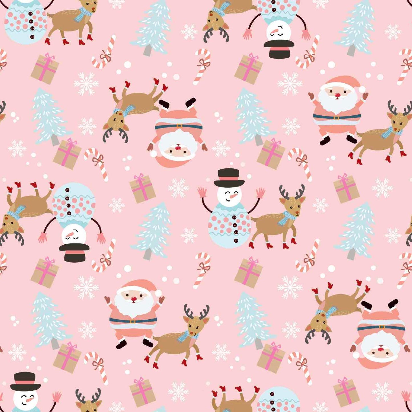 FS1224 Christmas Eve Surprise Scuba Stretch Fabric Pink