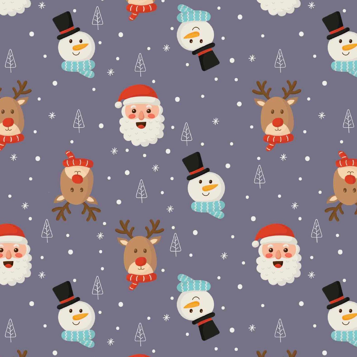 FS1225 Festive Faces Scuba Fabric