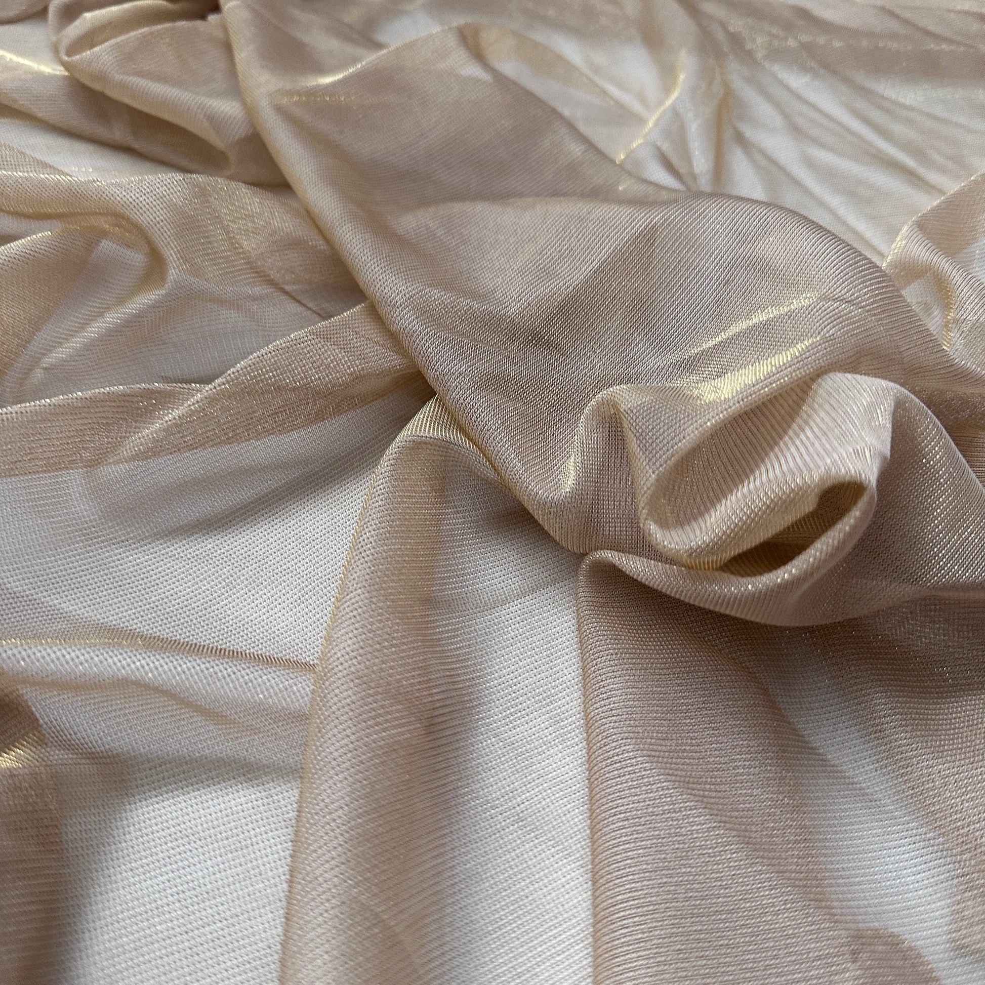 FS1193 Exclusive Shiny Gold Shimmer Nylon Stretch Mesh | Fabric | bridal, drape, Fabric, fashion fabric, glitter, gold, jersey, lining, making, Mesh, New, Nylon, Plain, sewing, shiny, stretch, Stretchy, swim, swimwear, white | Fabric Styles