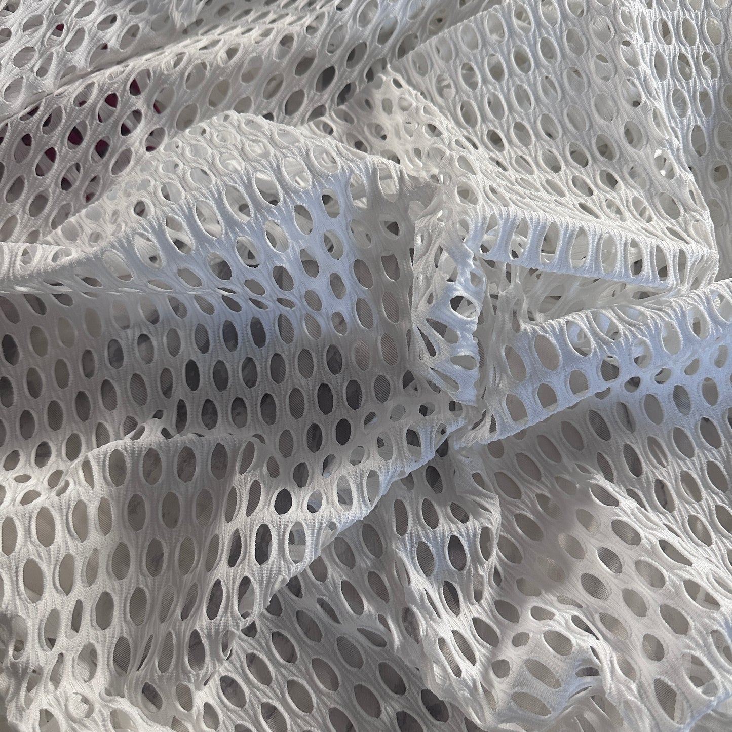 FS1197 Plain Crochet Net Fabric Stretch Black White Red | Fabric | Beach, Beachwear, drape, Fabric, fashion fabric, FS988, Ivory, jersey, making, New, Nude, Plain, Power Mesh, Red, sewing, stretch, Stretchy, Swim, Swimwear, White | Fabric Styles