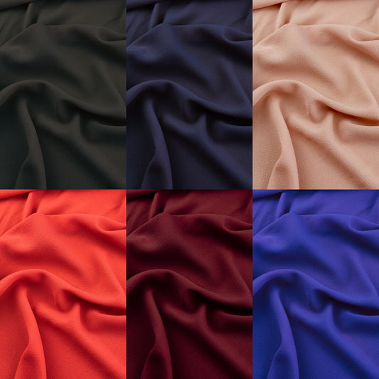 FS554 Thin Bubble Crepe | Fabric | Beach, Beachwear, Black, Blouse, Blue, Bubble, Bubble Crepe, Cover up, Crepe, drape, Dress making, Fabric, fashion fabric, FS554, Navy, New, Plain, Red, Royal, SALE, sewing, Texture, textured, Thin, Wine, Woven | Fabric Styles