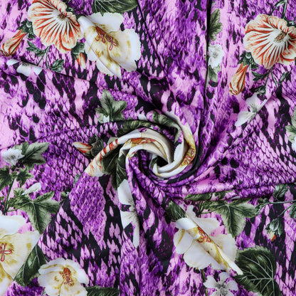 FS690 Snake Floral | Fabric | Activewear, Animal, Blue, Cobra, drape, Fabric, fashion, fashion fabric, Floral, Flower, flowers, Neon, pink, polyester, sale, Skin, Snake, Snake Skin, Snakeskin, spandex, sportswear, stretch, Stretchy, Swim, Swimming, Swimwear | Fabric Styles