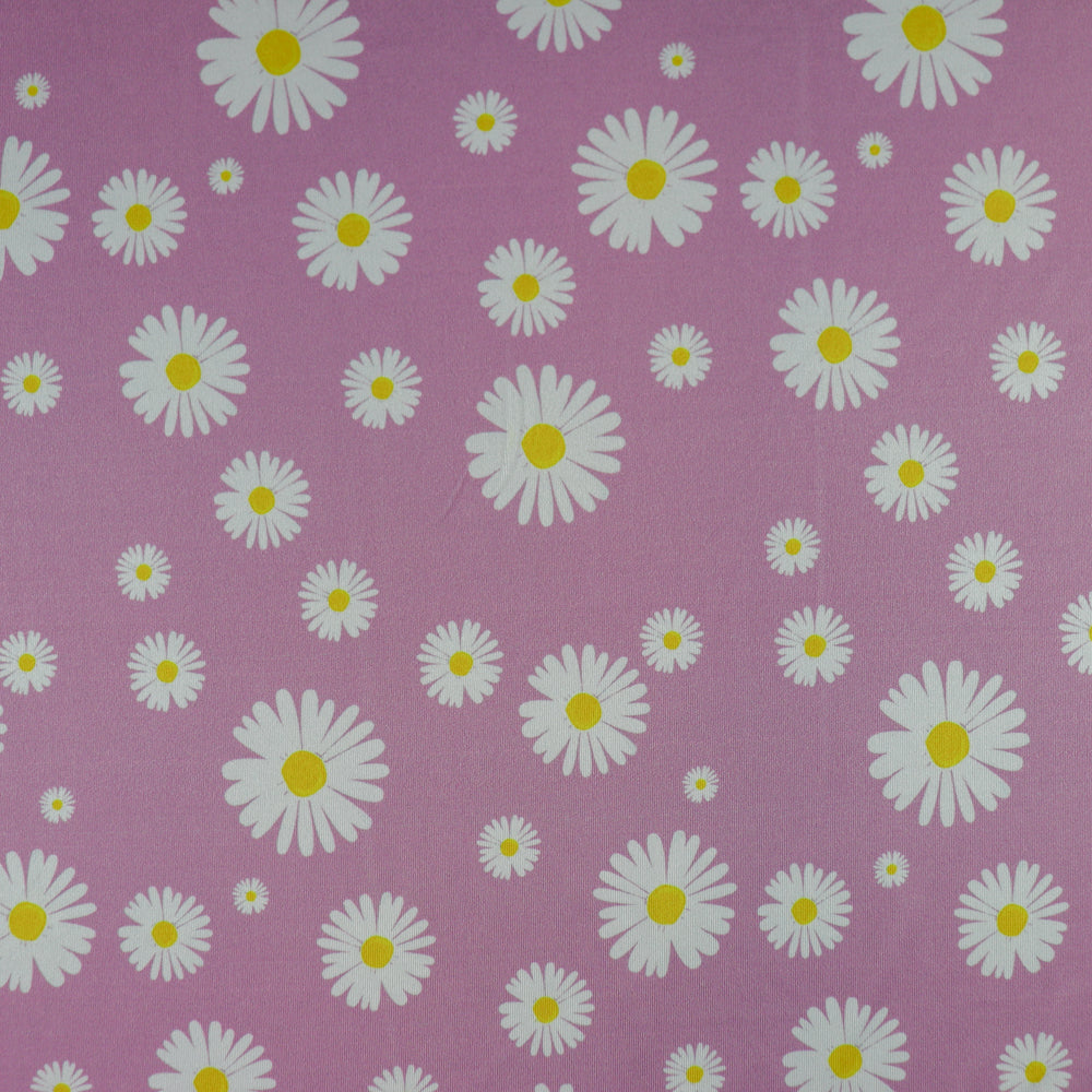 FS701 Daisy Flower | Fabric | Activewear, Blue, drape, Fabric, fashion, fashion fabric, Floral, Flower, Lilac, Neon, Pink, polyester, sale, sportswear, stretch, Stretchy, Swim, Swimming, Swimwear | Fabric Styles