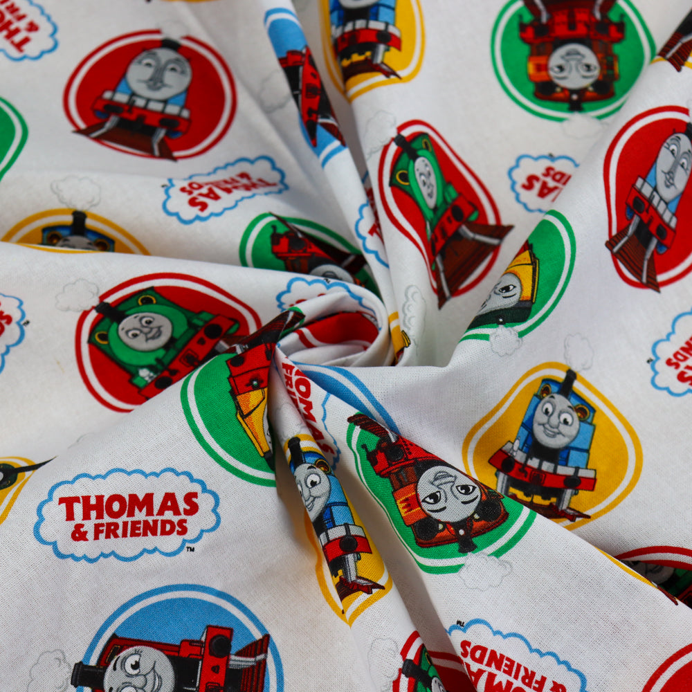 FS907_1 Thomas Classic | Fabric | Brand, Branded, cartoon, Cartoon Network, Children, comic, comics, Cotton, Engine, Fabric, fashion fabric, Friends, hero, Kids, Light blue, logo, making, Tank, The, Thom, Thomas, Thomas & Friends, Thomas the tank engine, Train | Fabric Styles