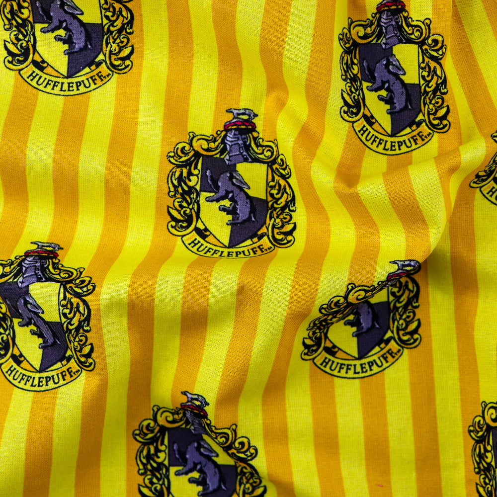 FS635_3 Harry Potter Hufflepuff | Fabric | Children, Cotton, Fabric, FS635, Harry Potter, Hufflepuff, Logo | Fabric Styles