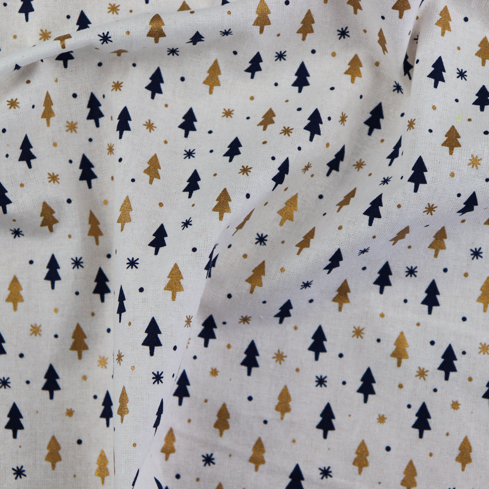 FS685 Reindeer Forest Sm Tree | Fabric | blue, celebration, Christmas, Christmas Tree, Cotton, drape, Dream, Fabric, fashion fabric, Festive, House, Light blue, making, Sale, sewing, Ski, Skirt, Snow, Snowflake, tree, Xmas | Fabric Styles