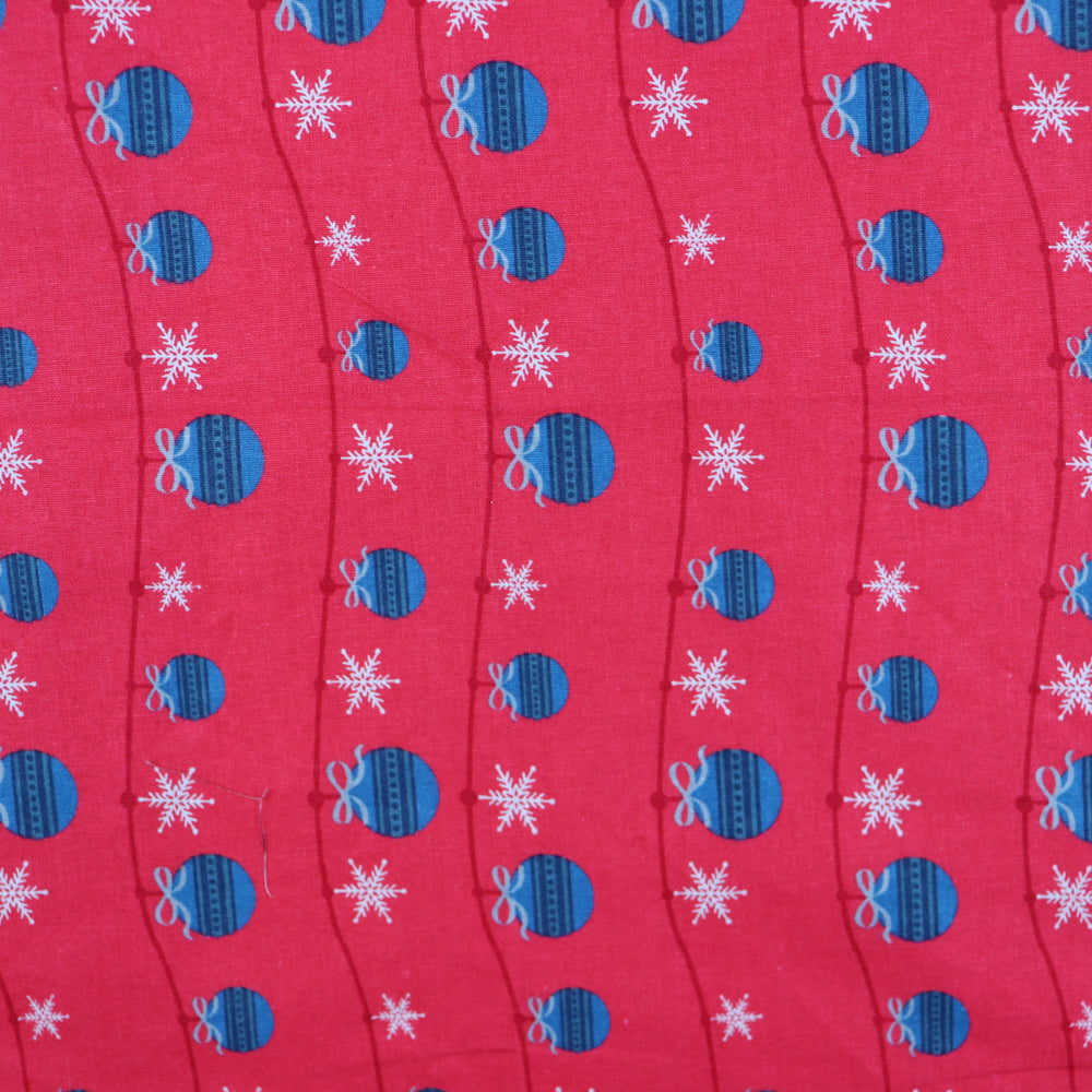 FS682_1 Christmas Festive Mount Baubles Cotton Fabric Red | Fabric | blue, celebration, children's, Christmas, Cotton, Denim, drape, Dream, Dream Catcher, Fabric, fashion fabric, Feathers, Festive, kid, kids, Light blue, making, SALE, sewing, Skirt, Snowflake, Totem, Xmas | Fabric Styles