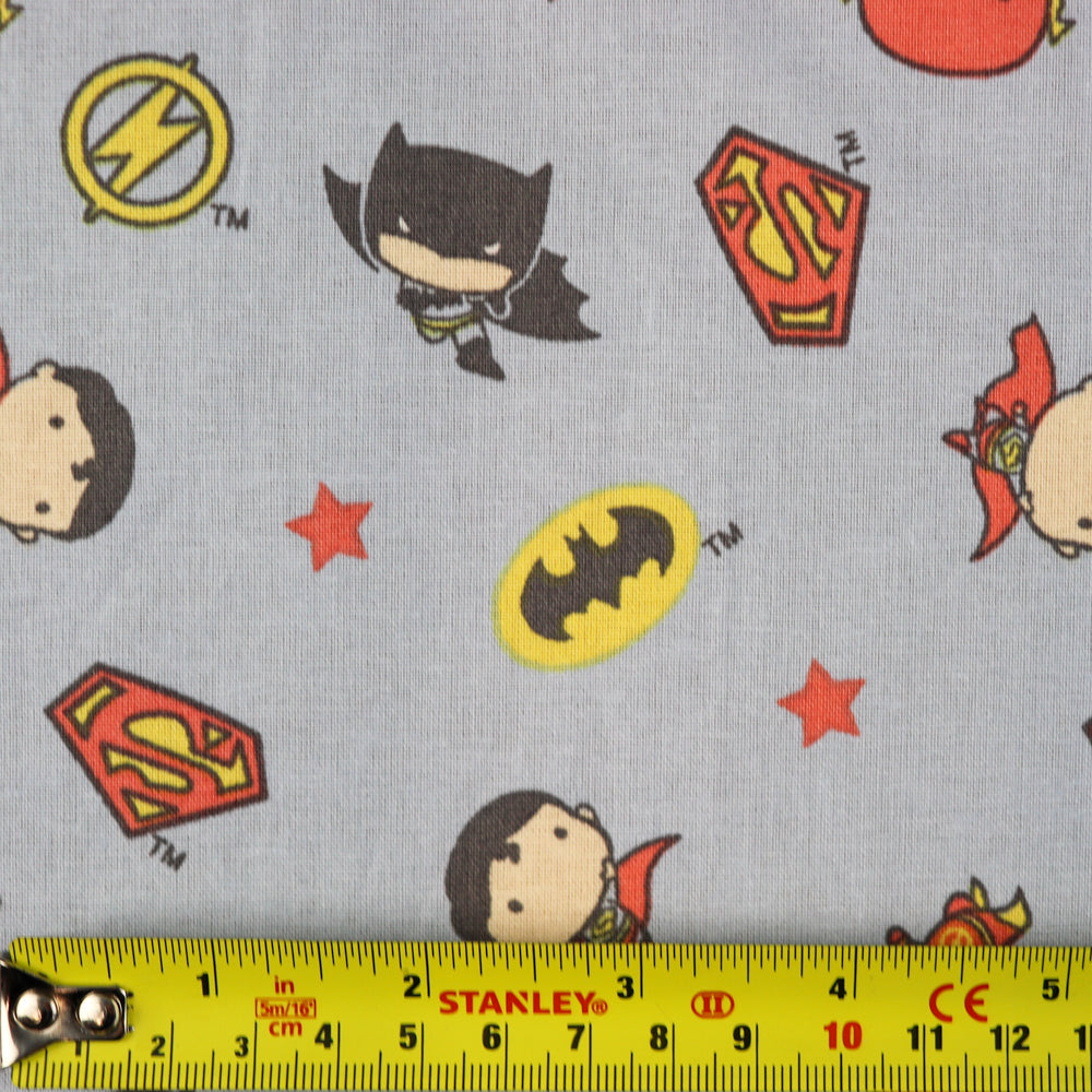 FS783_1 JL Boys Heroes Blue DC | Fabric | batman, Blue, Brand, Branded, Children, comic, comics, Cotton, Cotton SALE, dc, drape, Fabric, fashion fabric, flash, hero, JL, Kids, Light blue, logo, making, man, Sale, super, superhero, Superman | Fabric Styles