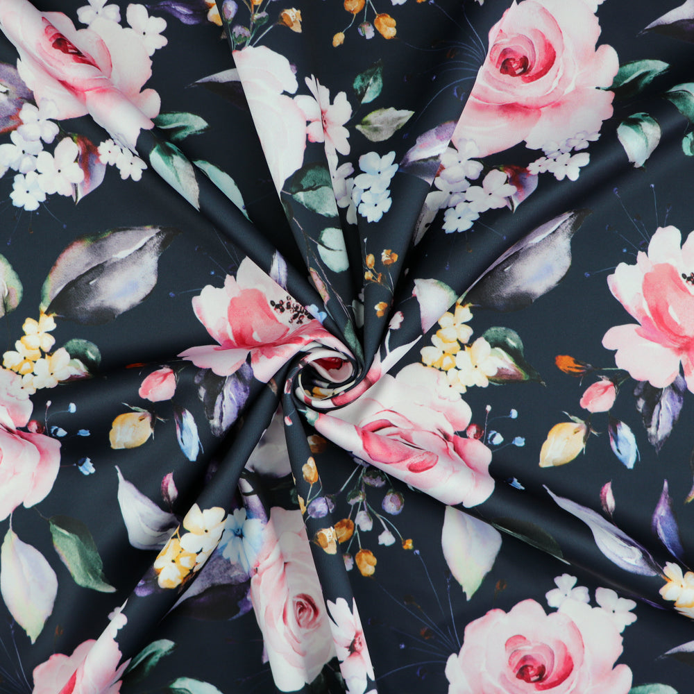 FS999 Botanic Floral | Fabric | Blossom, fabric, floral, FS426, Peony, pink rose, scuba, summer, White | Fabric Styles