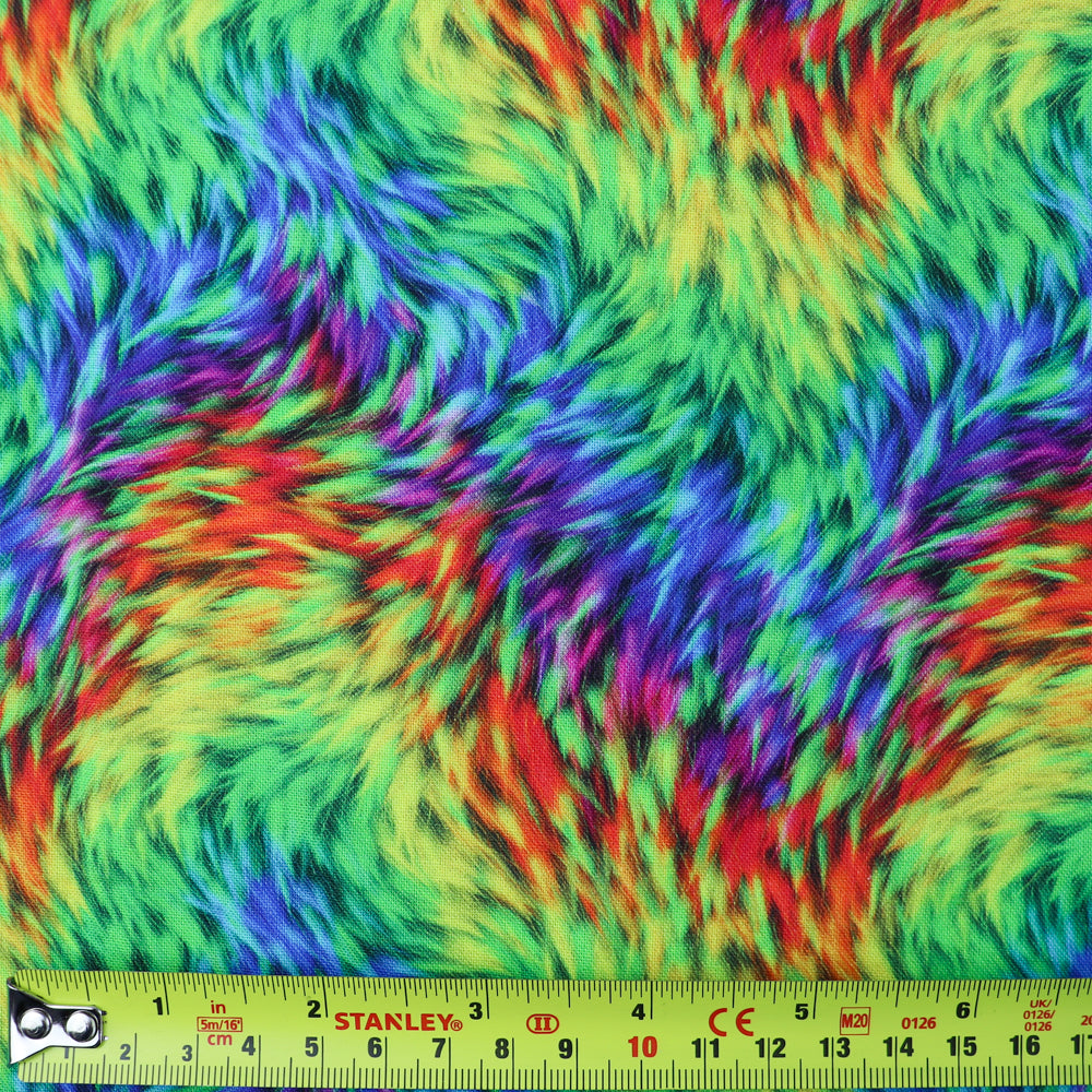 FS1022 Dragon Fur Cotton Fabric Rainbow | Fabric | animal, Blue flames, children, Cotton, dragon fur, drape, Fabric, fashion fabric, Flame, Fur, Kids, Lightning, making, Rainbow, sewing, Skirt, Tie Dye | Fabric Styles