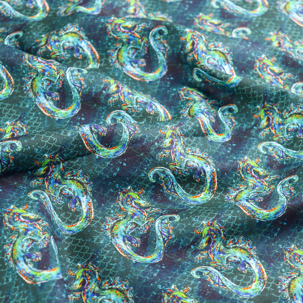 FS932 Merboys Scales Cotton Fabric Green | Fabric | Animal, Children, Cotton, drape, Fabric, fashion fabric, Glitter, Kids, making, Mermaid, Scales, sewing, Skirt, Snake, Tie Dye | Fabric Styles