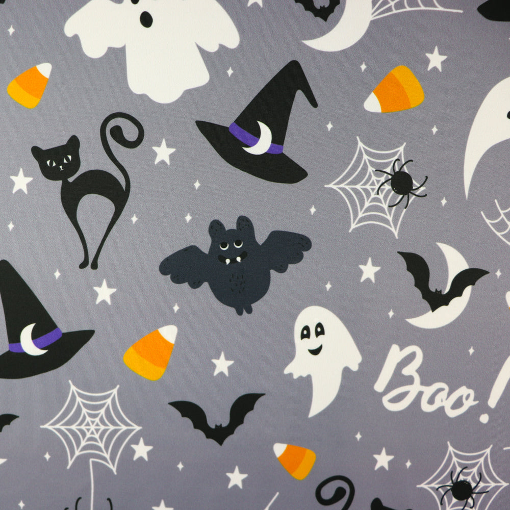 FS1064 Ghostly | Fabric | fabric, grey, halloween, scuba, spider | Fabric Styles