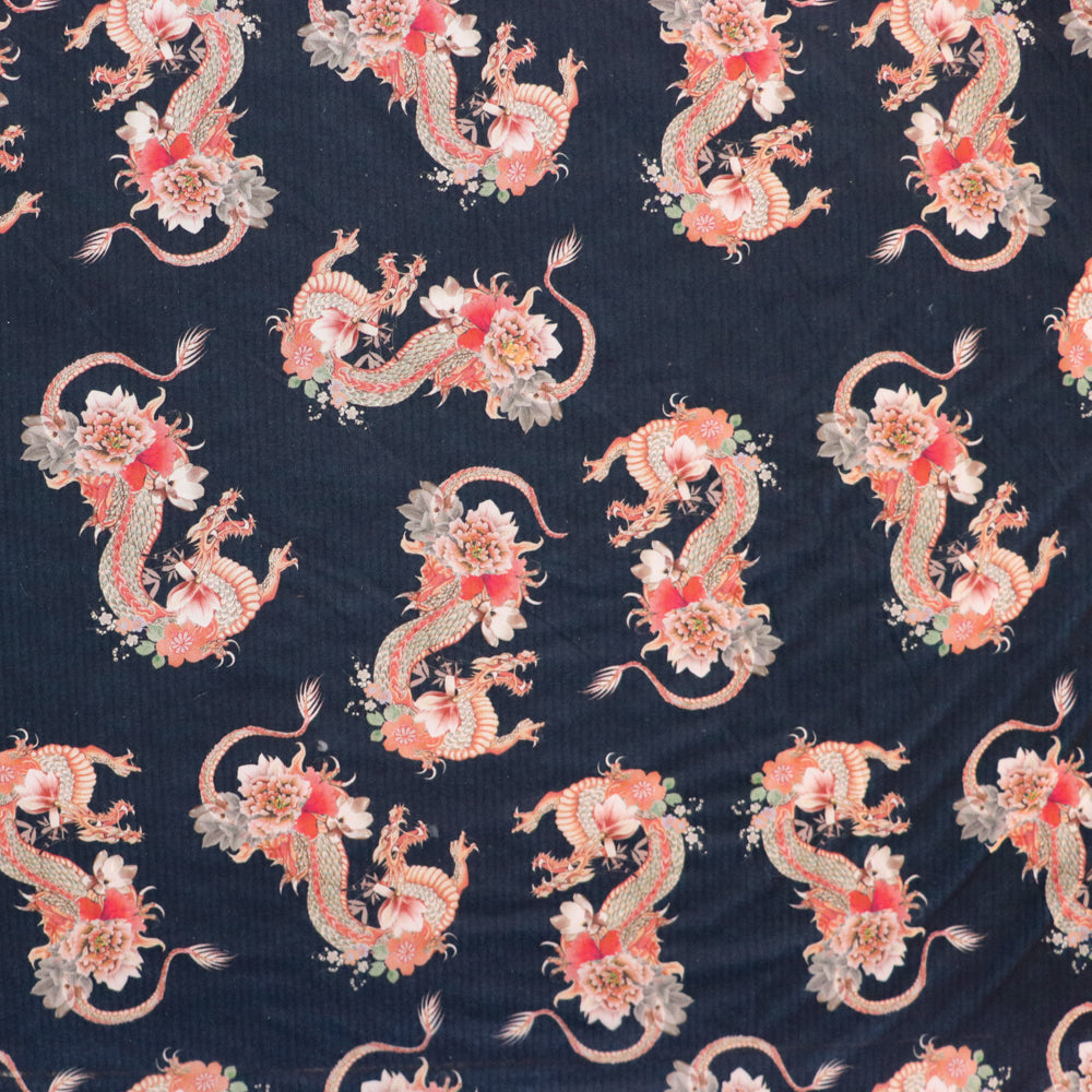 FS1117 Dragon Floral Powermesh Jersey Fabric – Fabric Styles