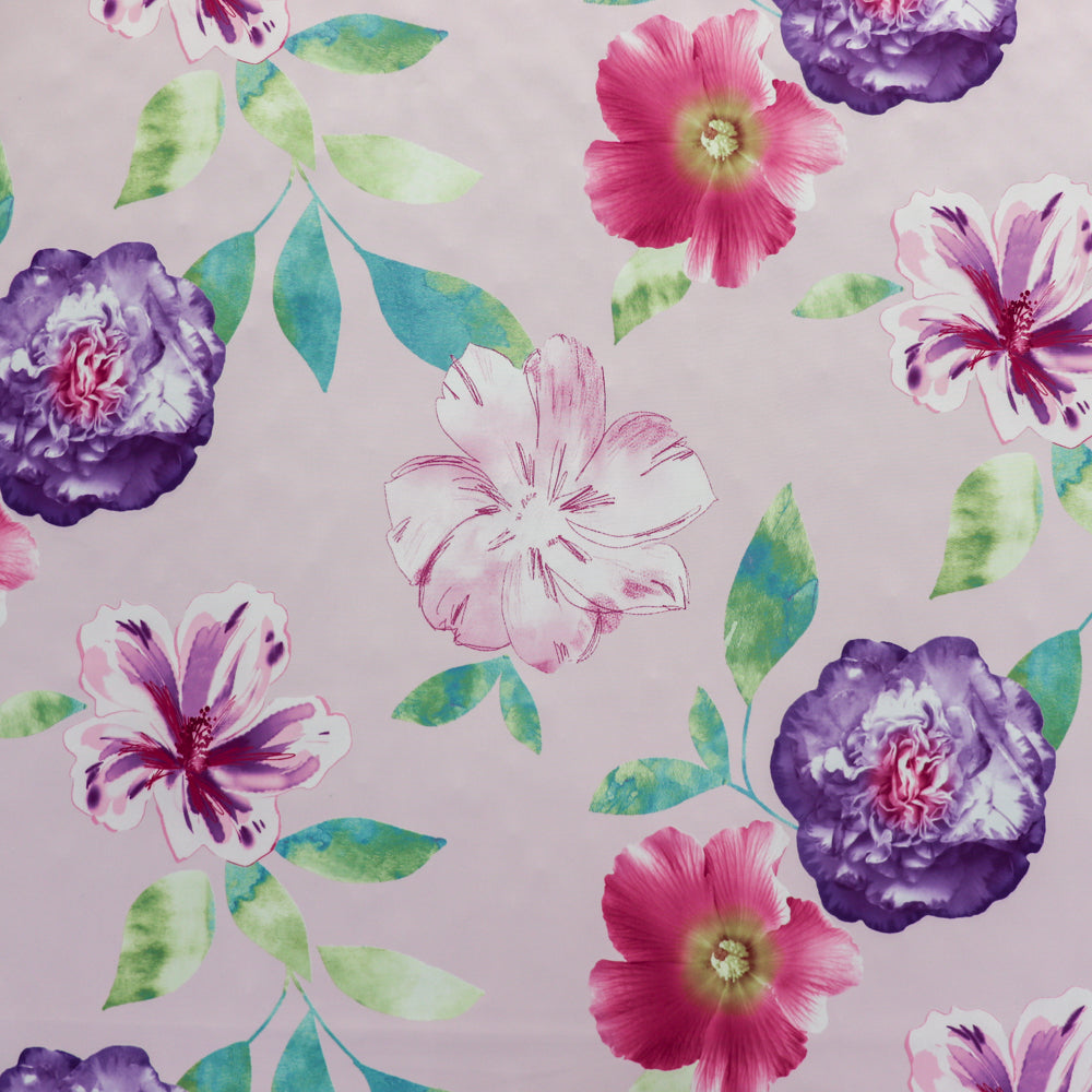 FS1138 Pink Floral Jersey Fabric | Fabric | Fabric, Floral, Pink, Ribbed | Fabric Styles