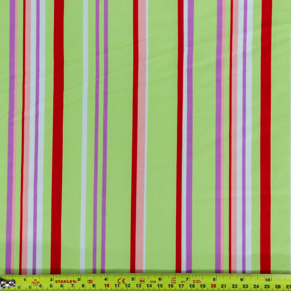 (8C) Stripe Scuba Crepe Jersey Fabric | Fabric | Fabric, Green, lime, Limited, new, Sale, Scuba Crepe, Stripe | Fabric Styles