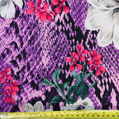 (16C) Purple Snake Floral Ribbed Fabric | Fabric | Floral, Limited, new, Purple, Ribbed, Sale, Snake | Fabric Styles