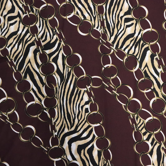 (34C) Wine Zebra Chain Fabric | Fabric | animal, Fabric, limited, new, Sale | Fabric Styles