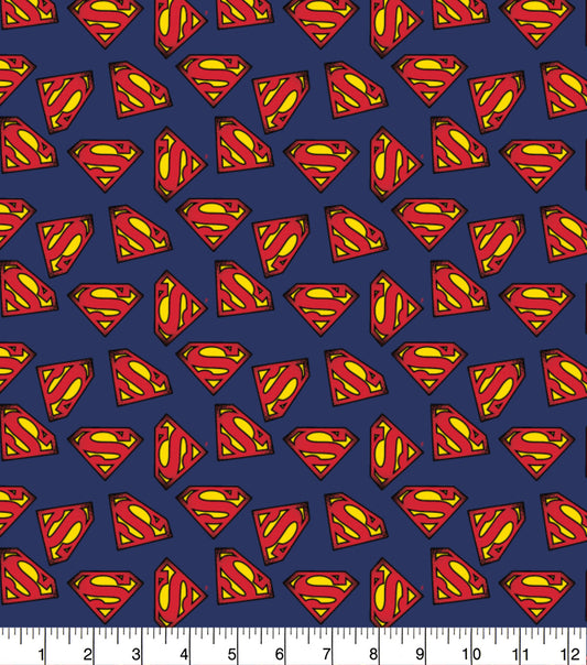 FS639_1 Superman Logo DC | Fabric | Blue, Brand, Branded, Children, comic, comics, Cotton, Cotton SALE, dc, drape, Fabric, fashion fabric, hero, Kids, Light blue, logo, making, man, Navy, super, superhero, Superman | Fabric Styles