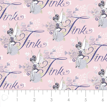 FS623 Tink In Pink Disney | Fabric | blue, Brand, Branded, Children, Cotton, Denim, Disney, drape, Fabric, fashion fabric, Kids, Light blue, Limited, making, Pink, Pooh, sewing, Skirt, Tink is Pink, Tinkerbell | Fabric Styles