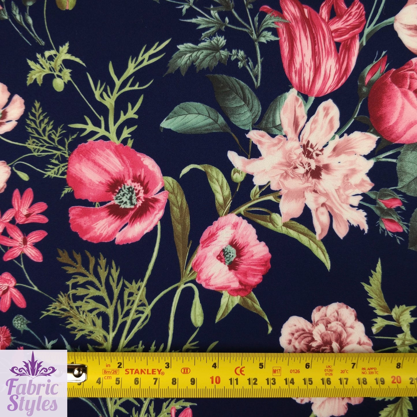 FS101 Floral Scuba Stretch Knit Fabric Navy & Mink | Fabric | drape, Fabric, fashion fabric, Floral, jersey, making, Mink, Navy, Scuba, sewing, Stretchy | Fabric Styles