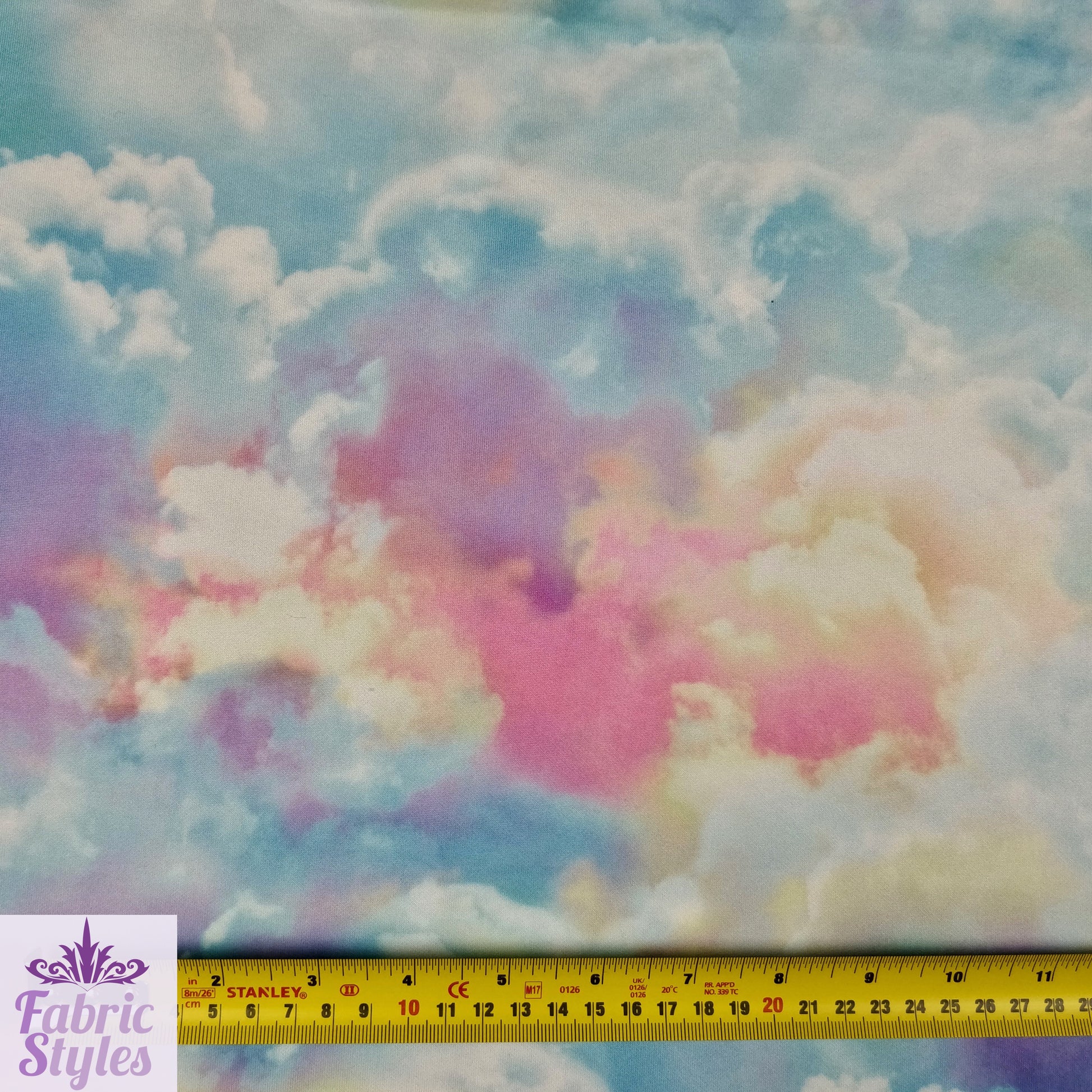 FS113 Clouds Tie Dye Scuba Velvet & Spandex Stretch Knit Fabric Blue Purple Pink Black | Fabric | Black, Blue, Bright PINK, Candyfloss, Child, Childrens, Cloud, Clouds, drape, Dress making, Fabric, fashion fabric, jersey, Kid, making, Neon, Pink, Polyester, Purple, Scuba, sewing, Sky Blue, Spandex, Stretch, Stretchy, Tie Dye, Velvet | Fabric Styles