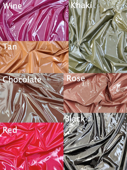 FS796 PU Polyurethane Faux Shiny Leather Fabric | Fabric | Baby Pink, Black, Chocolate, Dress making, dressmaking, elastane, fabric, fabrics, fashion fabric, Faux, Fuchsia, Fushchia, green, High Fashion, jersey, khaki, Leather, leggings, Light, making, Plain, poly, polyester, Polyurethane, PU, Red, Rose, sewing, Shiny, skirt, Stretch, stretchy, Summer, Tan | Fabric Styles