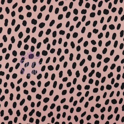 FS795 Pink Dalmatian Scuba | Fabric | Animal, Dalmatian, drape, Fabric, fashion fabric, pink, polka, Scuba, sewing, spot, spots, Stretchy | Fabric Styles