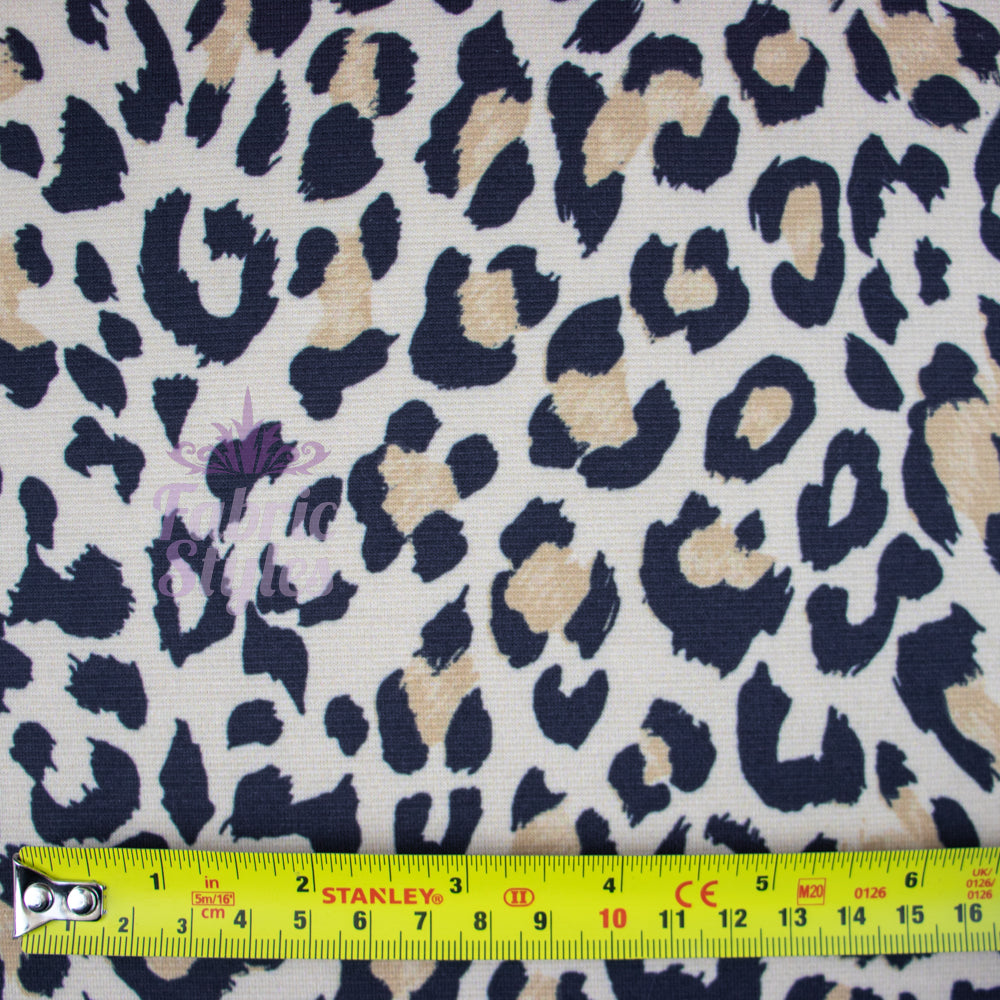 FS957 Beige Leopard Ponte – Fabric Styles