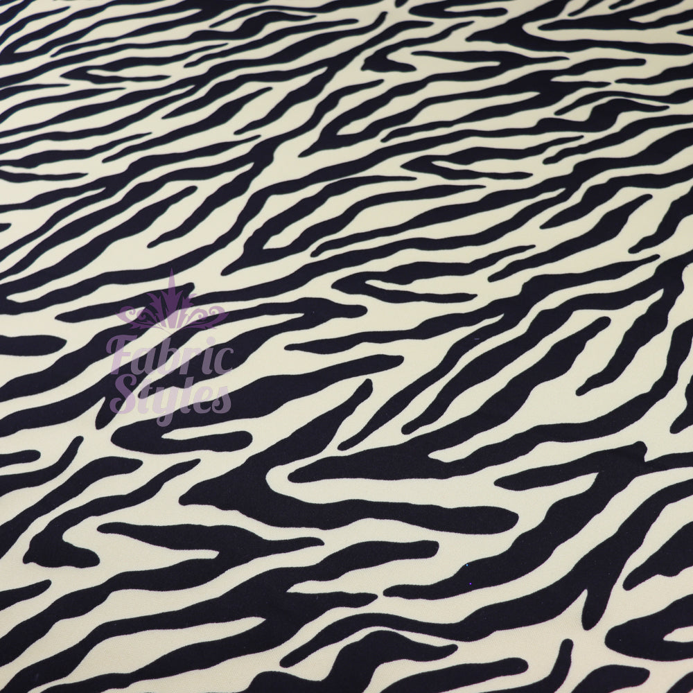 FS967 Zebra Colours | Fabric | Animal, Black, drape, Fabric, fashion fabric, Scuba, sewing, Stretchy, White, Zebra | Fabric Styles