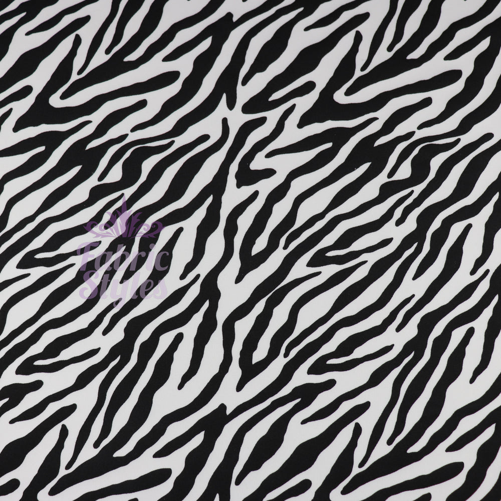 FS967 Zebra Colours | Fabric | Animal, Black, drape, Fabric, fashion fabric, Scuba, sewing, Stretchy, White, Zebra | Fabric Styles