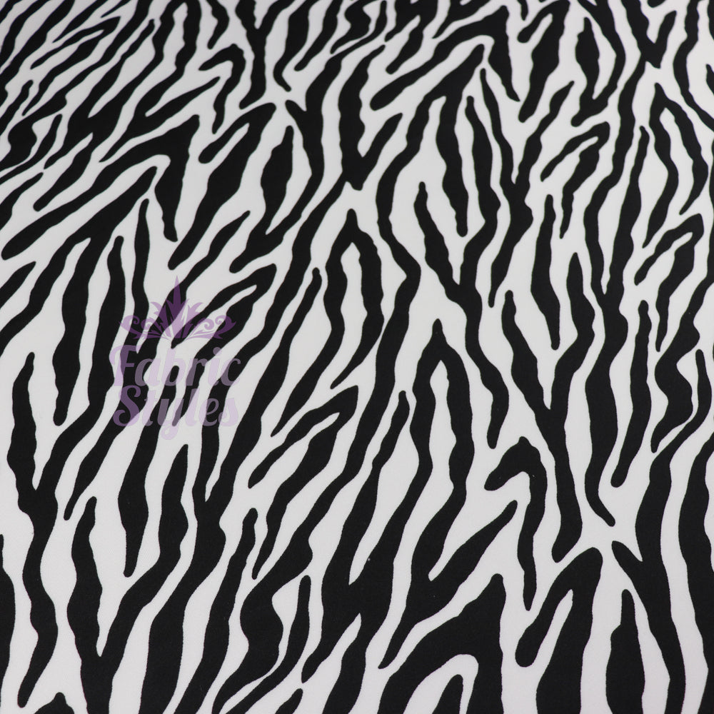 FS967 Zebra Colours | Fabric | Animal, Black, drape, Fabric, fashion fabric, Scuba, sewing, Stretchy, White, Zebra | Fabric Styles