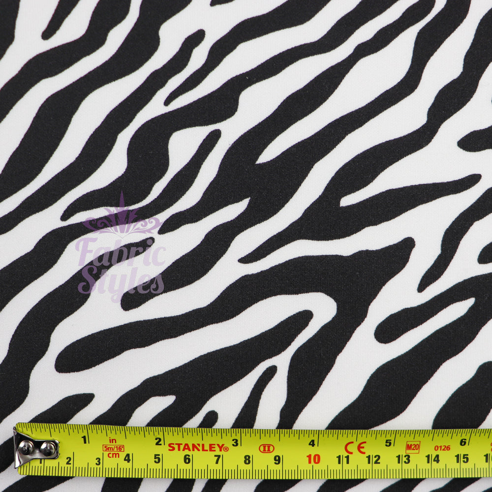 FS967 Zebra Colours | Fabric | Animal, Black, drape, Fabric, fashion fabric, Scuba, sewing, Stretchy, White, Zebra | Fabric Styles