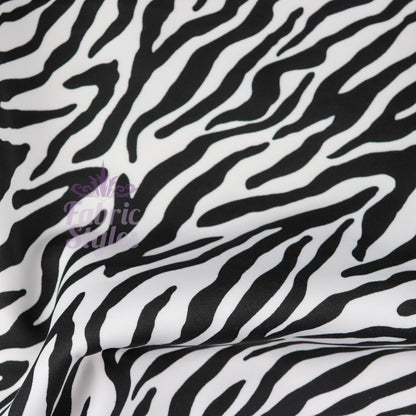 FS967 Zebra Colours | Fabric | Animal, Black, drape, Fabric, fashion fabric, Scuba, sewing, Stretchy, White, Zebra | Fabric Styles