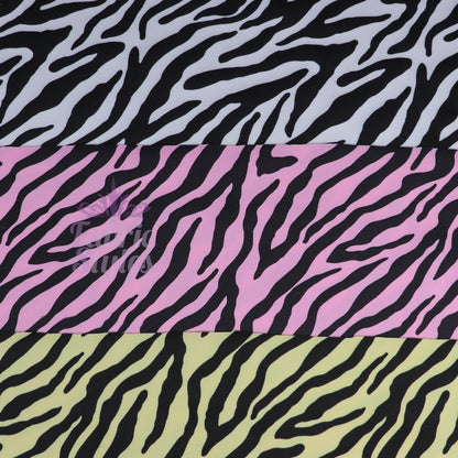 FS967 Zebra Colours | Fabric | Animal, Black, drape, Fabric, fashion fabric, Scuba, sewing, Stretchy, White, Zebra | Fabric Styles