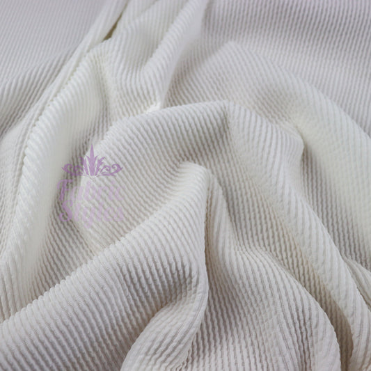 FS1025 Horizontal Crinkle Fabric | Fabric | Crinkle, drape, Fabric, fashion fabric, jersey, making, Plain, sewing, stretch, Stretchy, Swim, Swimming, Swimwear, white | Fabric Styles