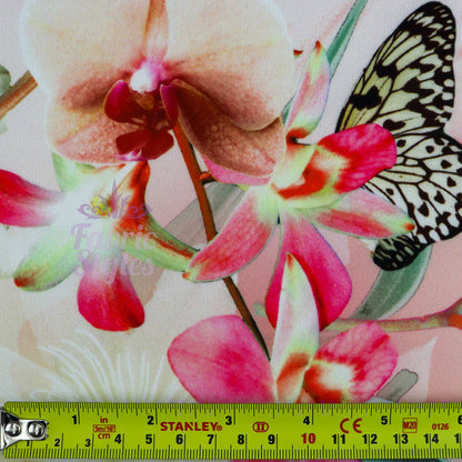 FS994 Butterfly Floral | Fabric | Fabric, fashion fabric, Floral, jersey, Purple, scuba, sewing, stretch, White | Fabric Styles