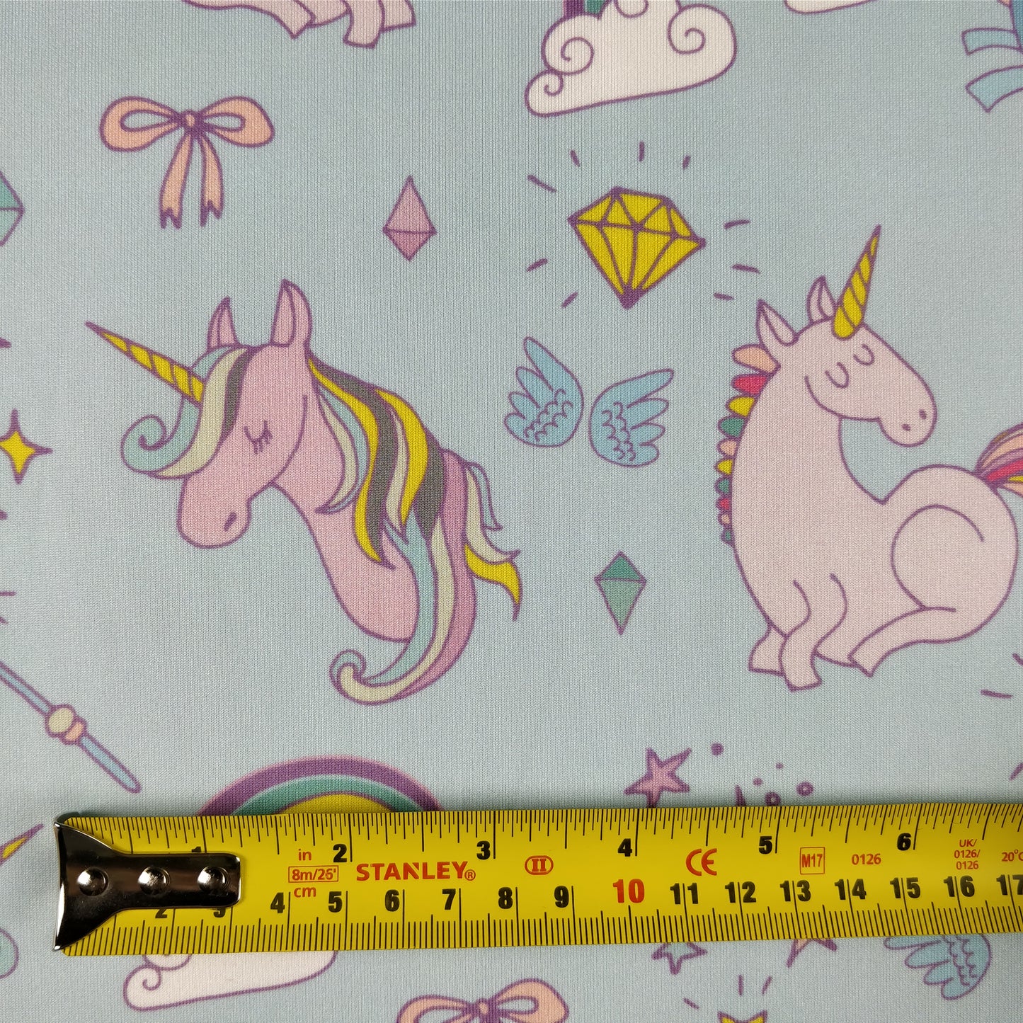 FS169 Unicorn Rainbow | Fabric | Animal, Blue, drape, Exclusive, Fabric, fashion fabric, jersey, making, Rainbow, Scuba, sewing, Stretchy, Unicorn | Fabric Styles